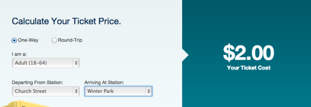 One-Way Web Ticket Price