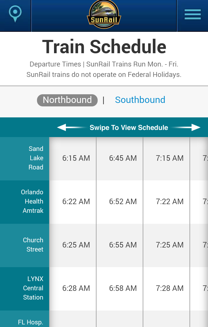 SunRail train tracker provides realtime train arrival information