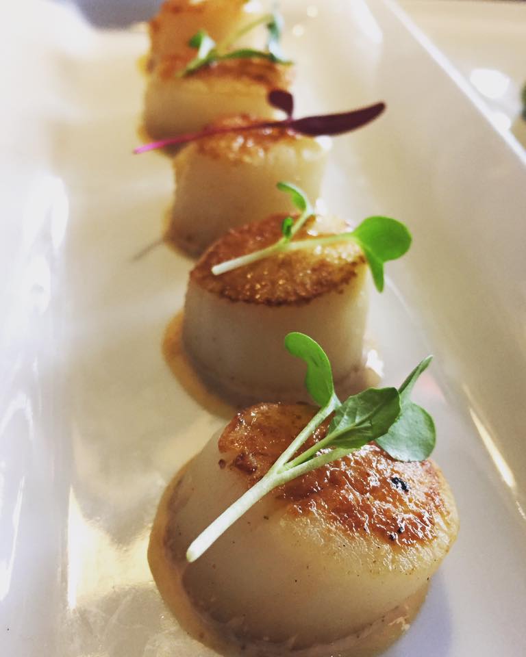 Seared scallops photo via Sodo Sushi Facebook page