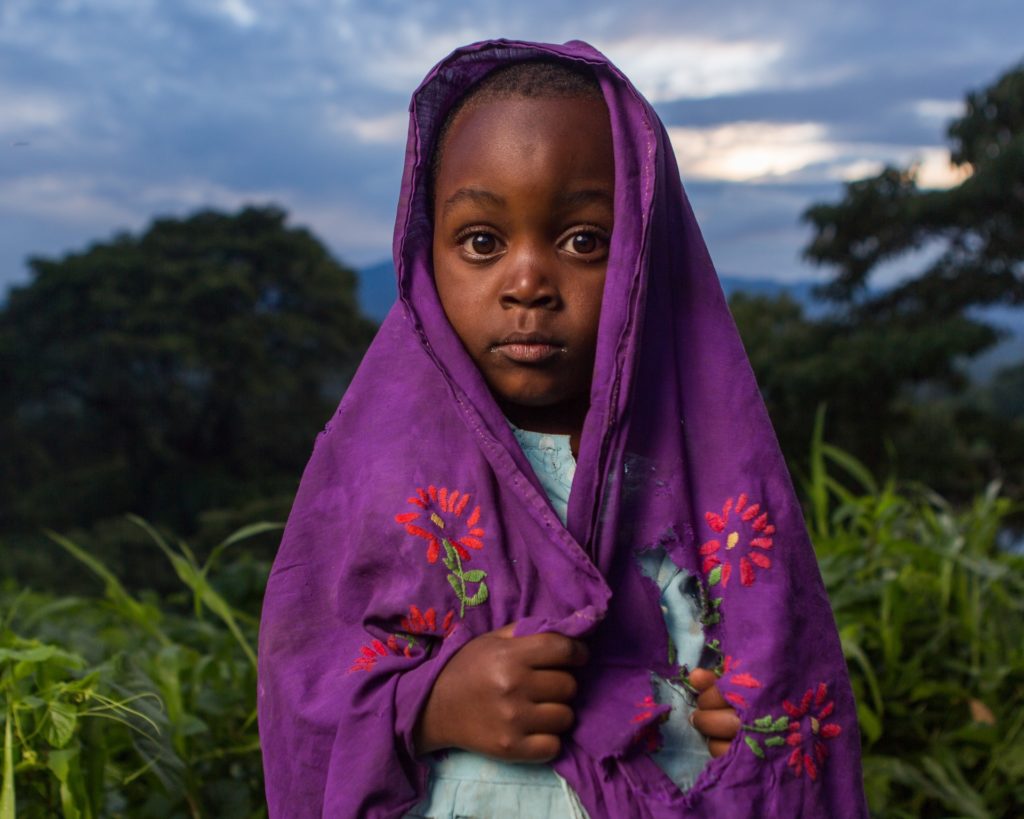 A Park Rangers Daughter at Dusk, Rumangabo, Virunga National Park.
