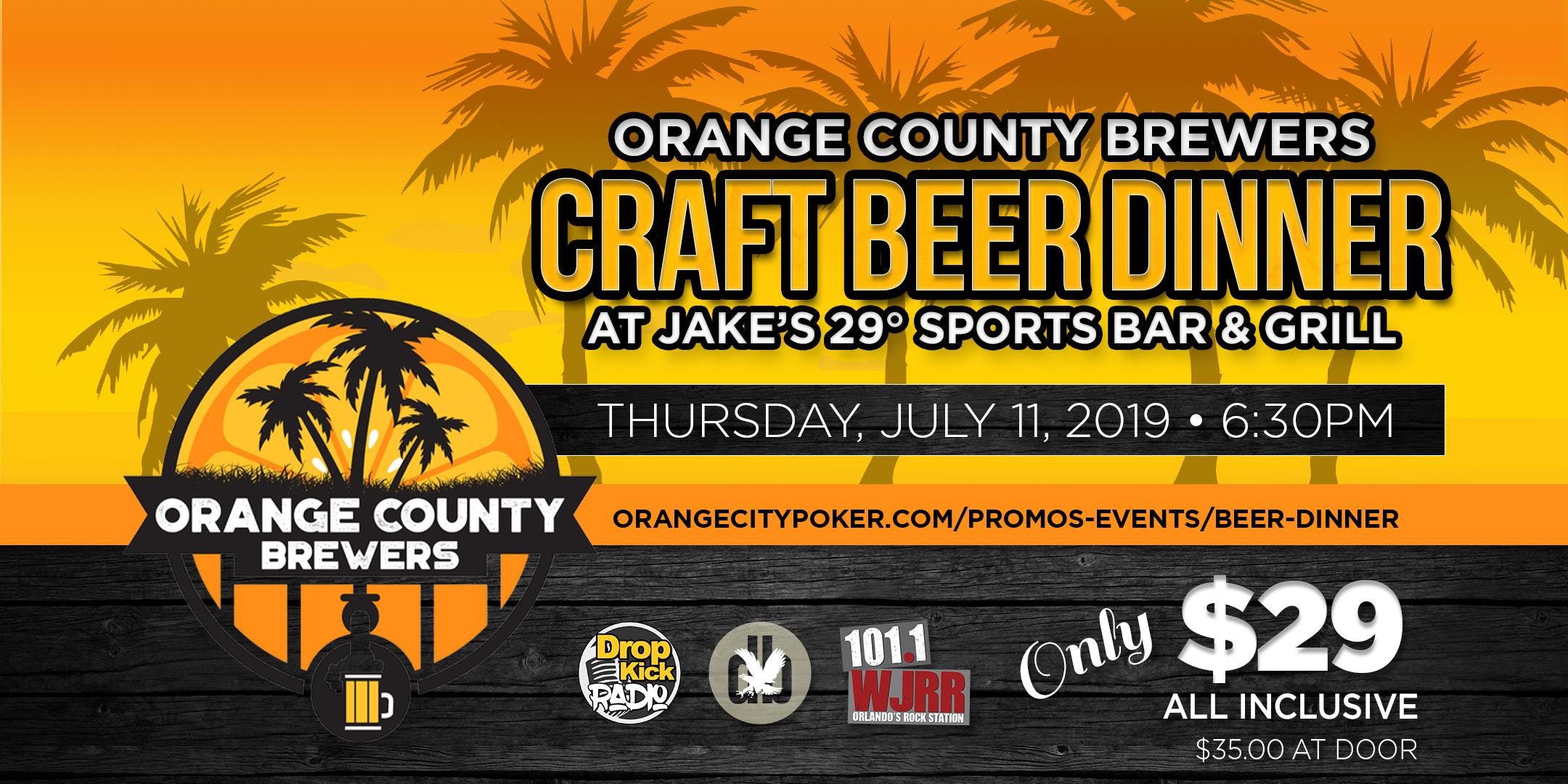 Craft Beer Dinner Ft. Orange County Brewers - Bungalower