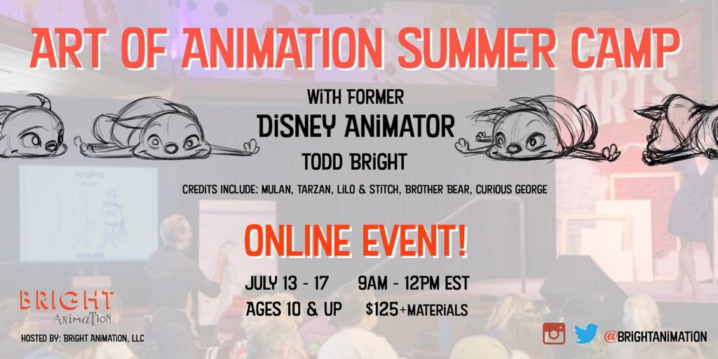 Art of Animation Summer Camp, with former Disney Animator. ONLINE EVENT