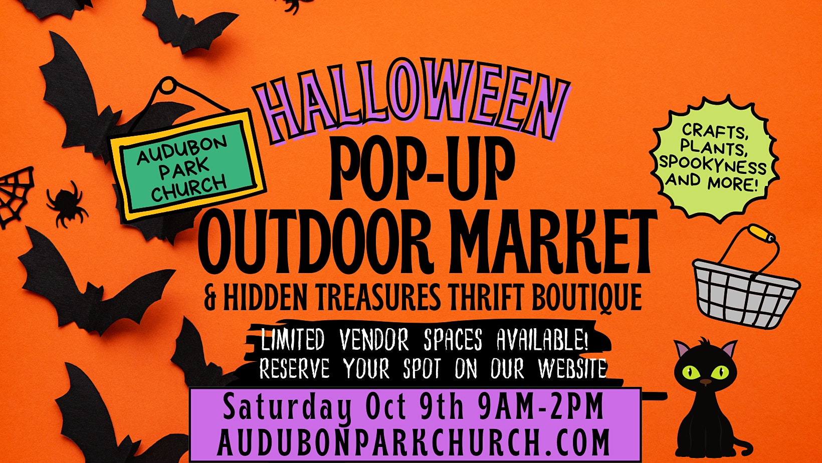 Halloween 2021 Outdoor Market Booth Space Rental at Audubon Park Church ...