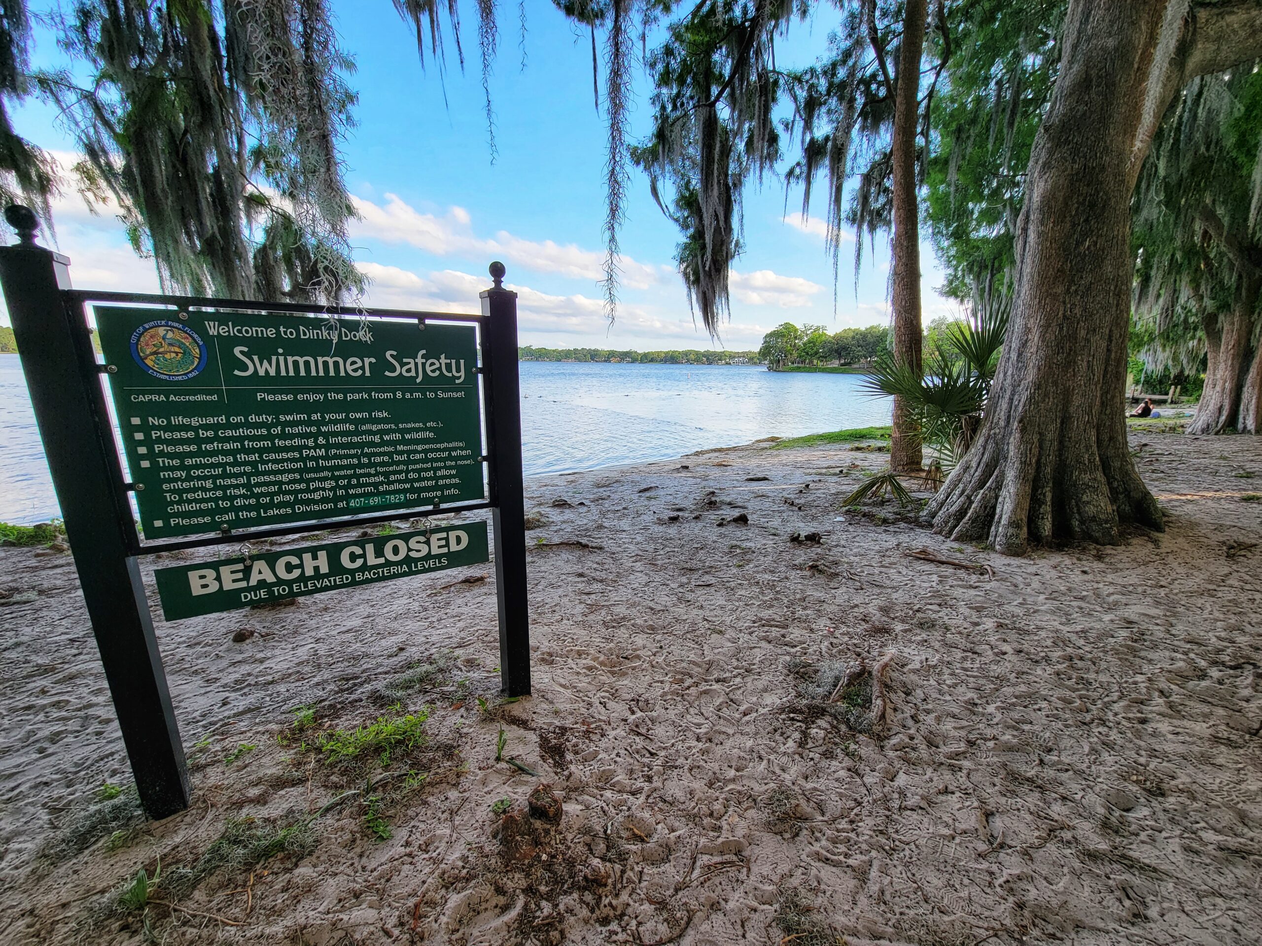 Lake Alert Winter Park's Dinky Dock beach closed to swimming Bungalower