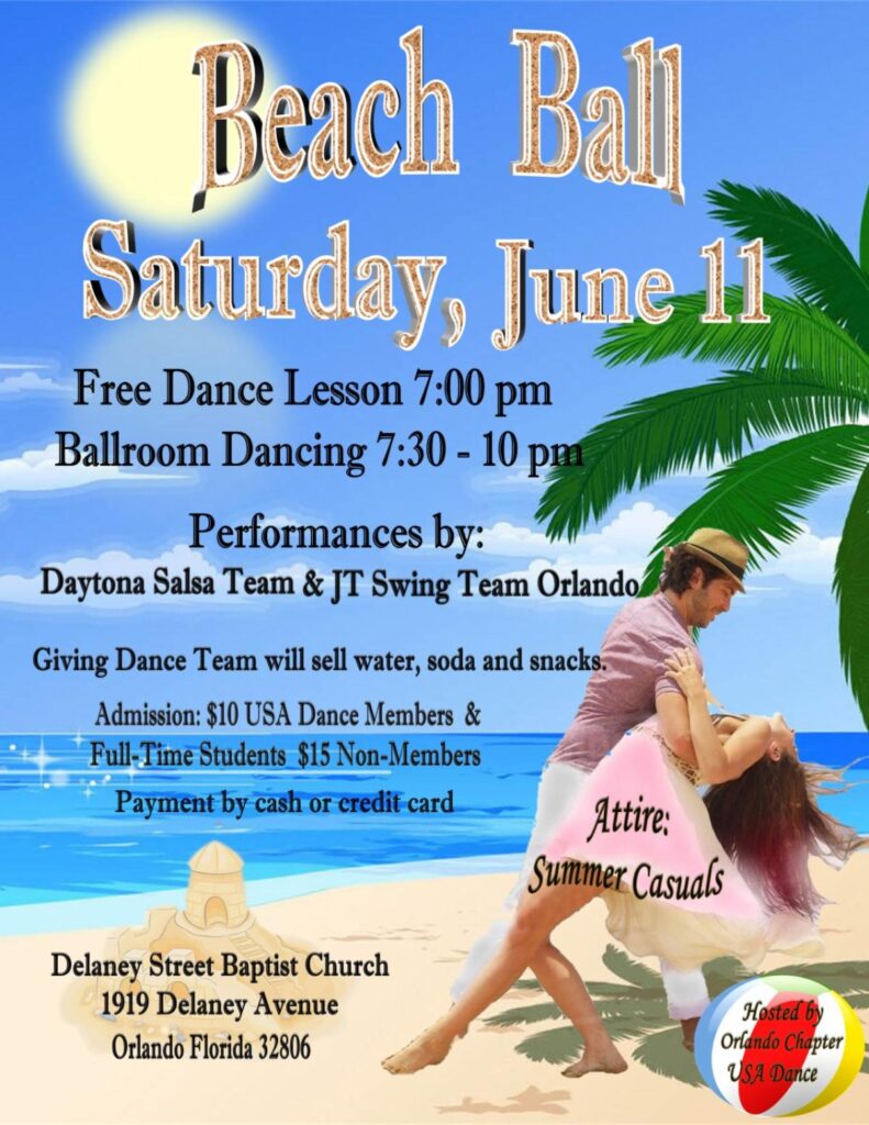 USA Dance "Beach Ball" Ballroom Dance Party Bungalower